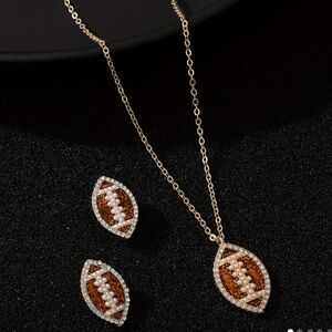 🏈Football Necklace-Earrings Set